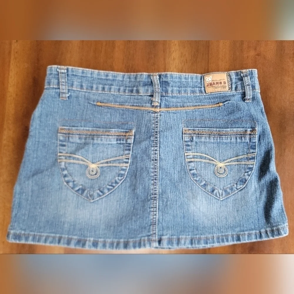 Jeans D micro mini skirt yk2 beaded size L